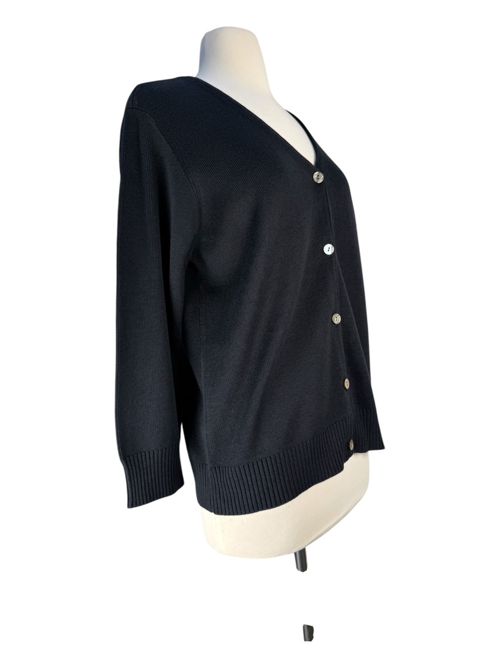 Tommy Bahama Silk Cotton Knit Cardigan Sweater V-Neck Black M